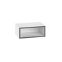 Hanah Home Brik Mesita de noche Blanca y Gris Retro con LED